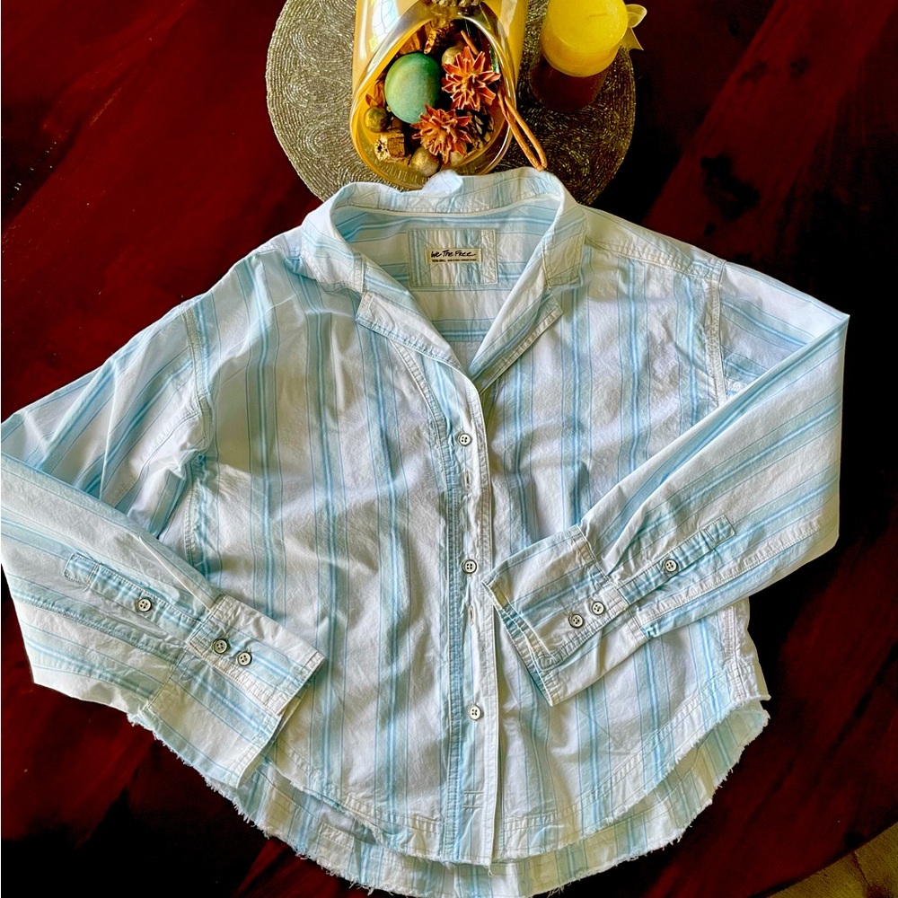 We The Free Cotton Stripped Shirt Sz XS